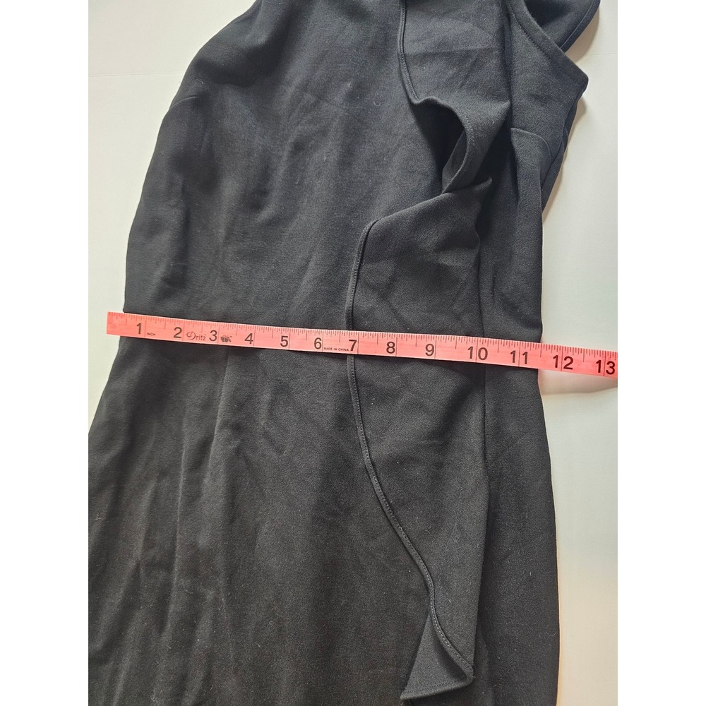 Bar III Ruffle Mock Neck Midi Dress Womens XXS Black Bodycon Sleeveless Cocktail - Picture 5 of 6
